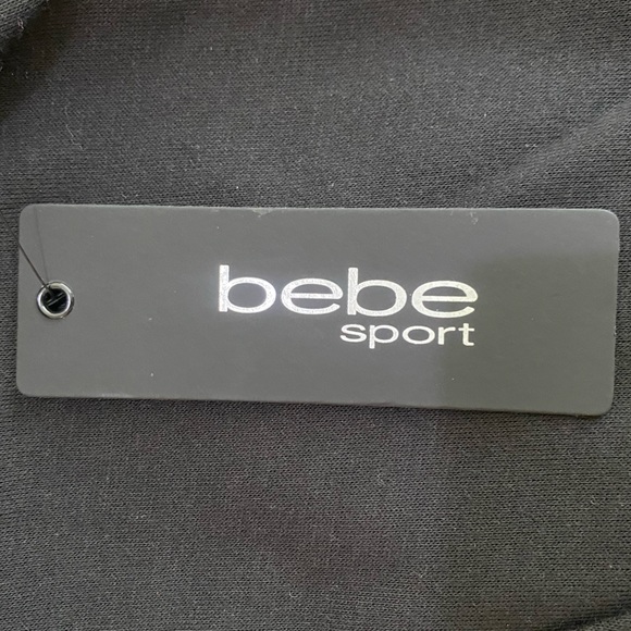 Bebe Sport size M Black Zip-Up Hoodie Jacket with Thumb Holes - Picture 7 of 10